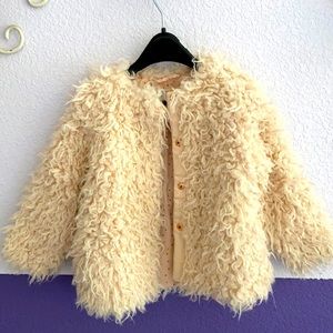 H&M girls faux wool button down coat sz 3/4Y